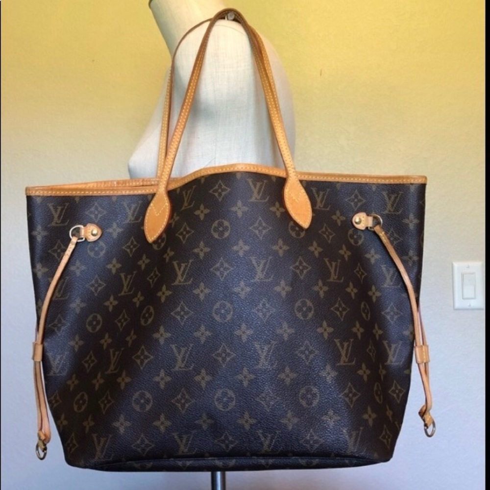 Louis Vuitton Monogram Canvas Brown Tan Tote Shoulder Bag